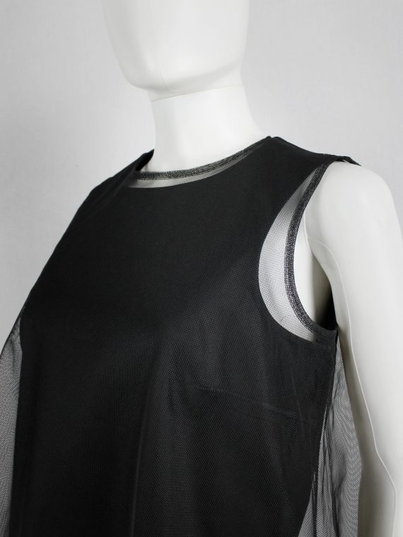 Noir Kei Ninomiya black minimalist dress with sheer overlayer — fall ...