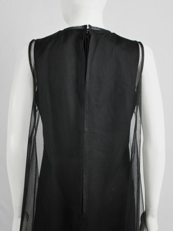 Noir Kei Ninomiya black minimalist dress with sheer overlayer — fall ...
