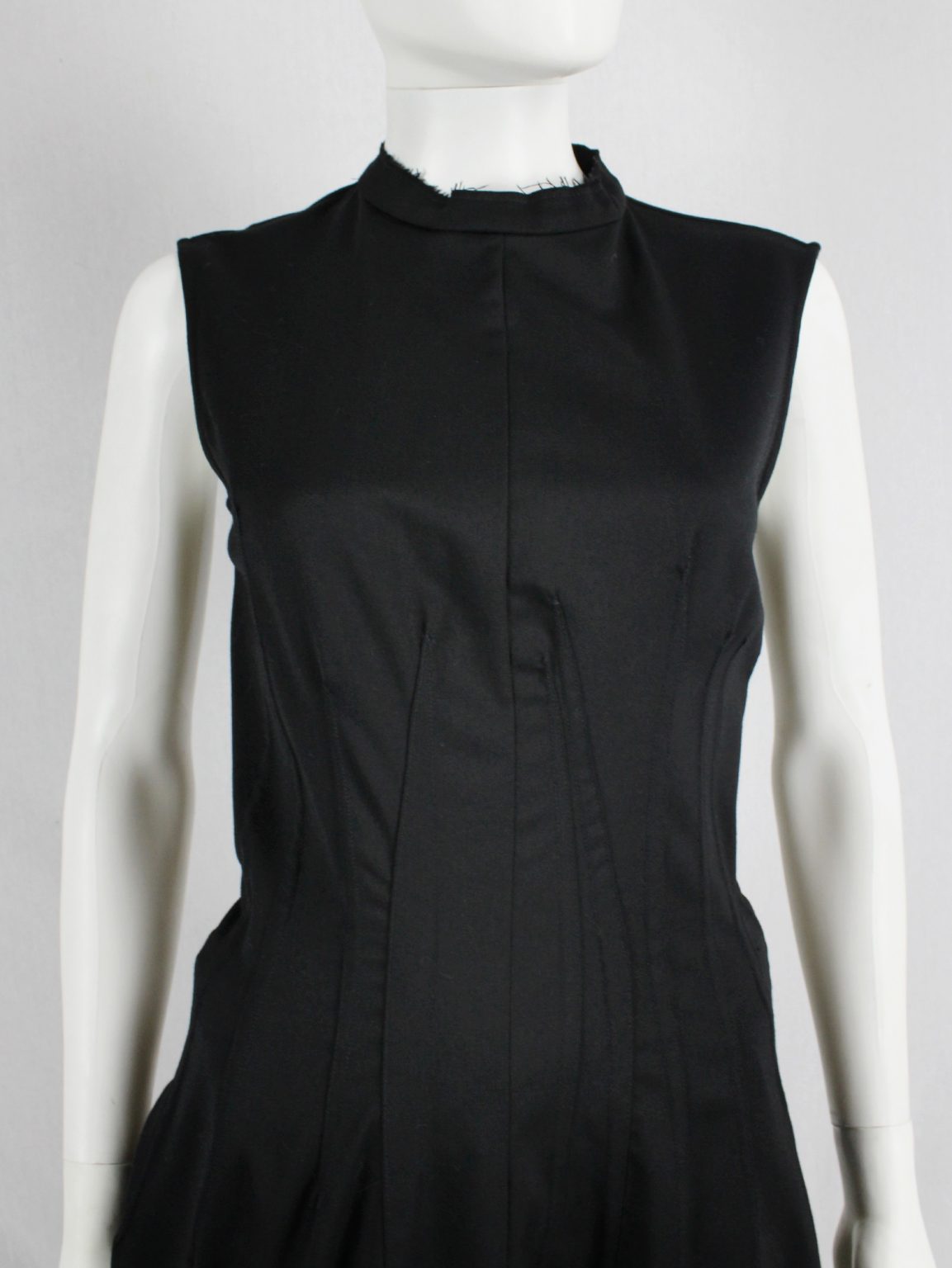 A.F. Vandevorst black top with maxi-dress on the front — fall 2015