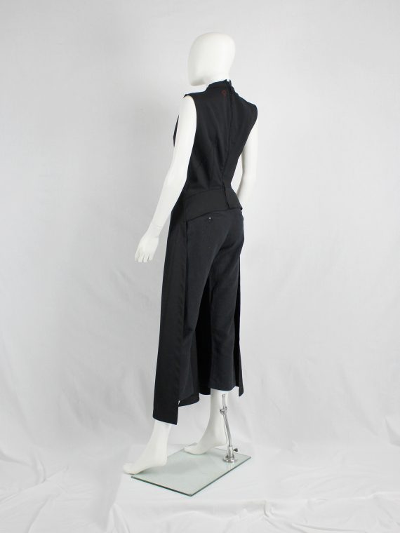 vaniitas vintage AF Vandevorst black top with maxi-dress on the front fall 2015 2182