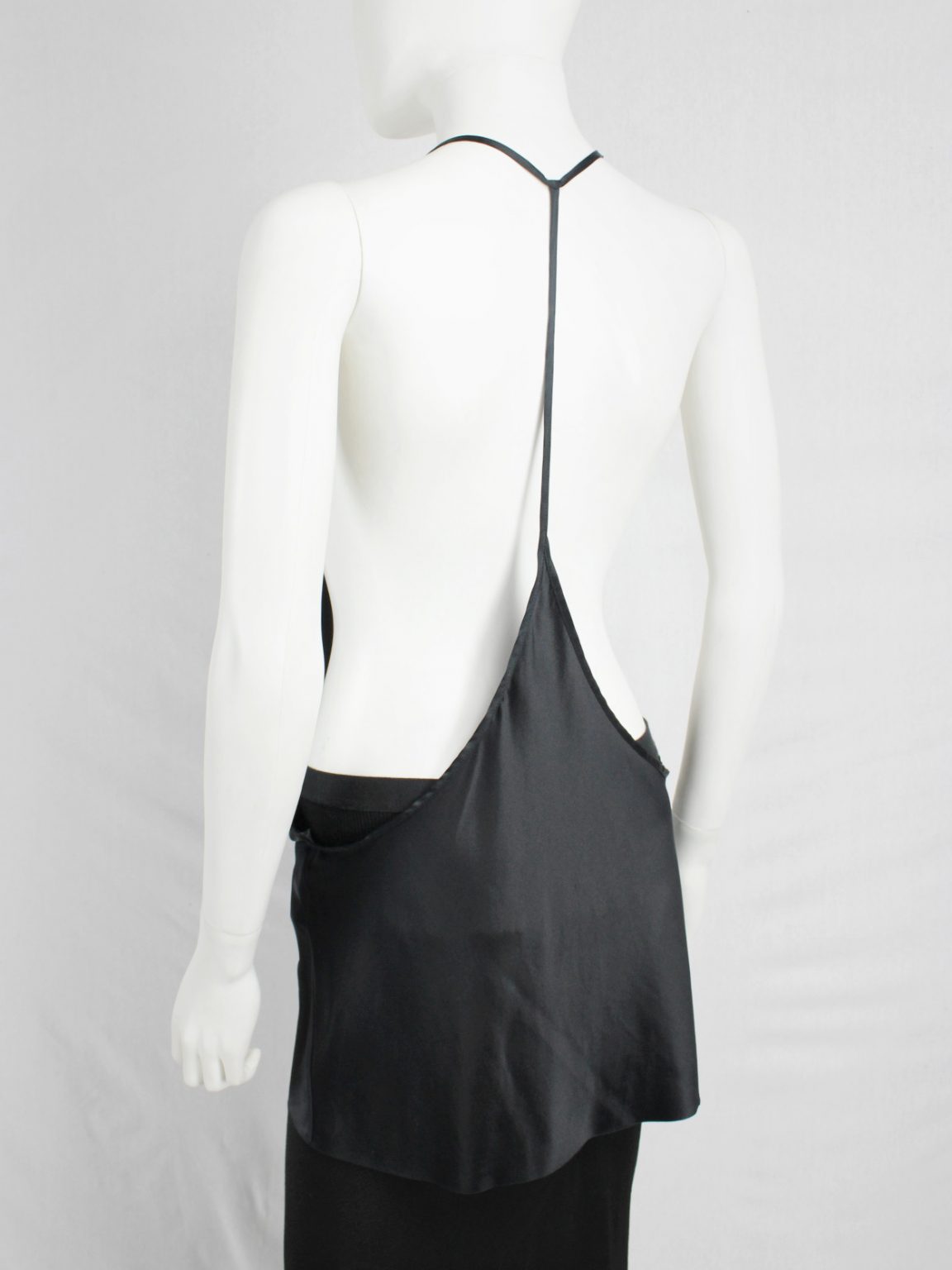 Ann Demeulemeester black backless top with minimalist strap — spring 2010