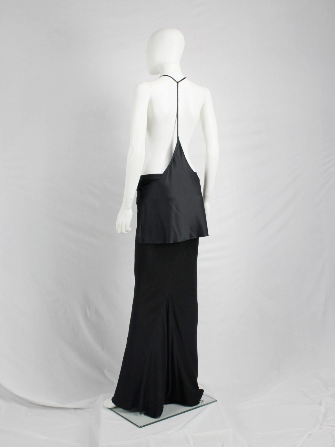 Ann Demeulemeester black backless top with minimalist strap — spring 2010