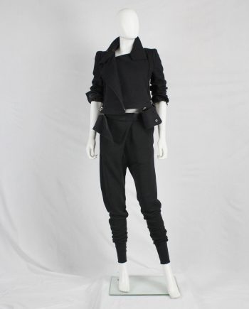 Ann Demeulemeester black harem sweatpants with pleated front