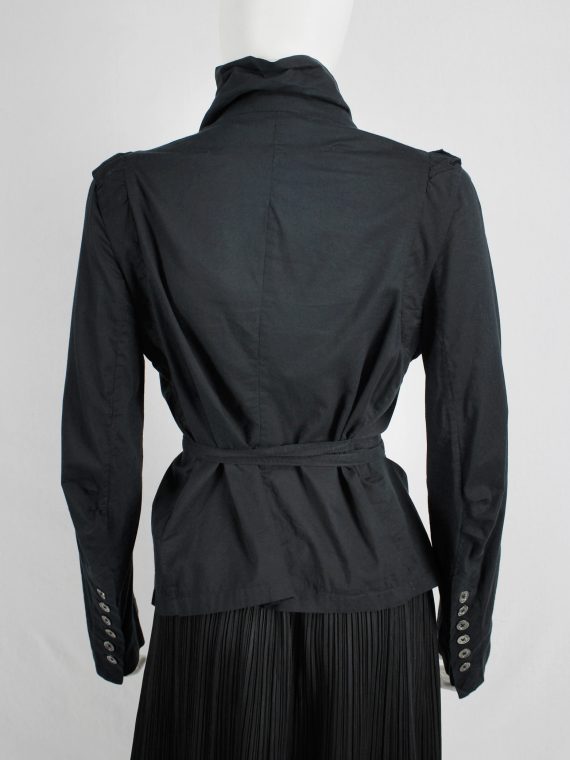 vaniitas vintage Ann Demeulemeester black shirt with standing neckline and a double row of buttons 5016