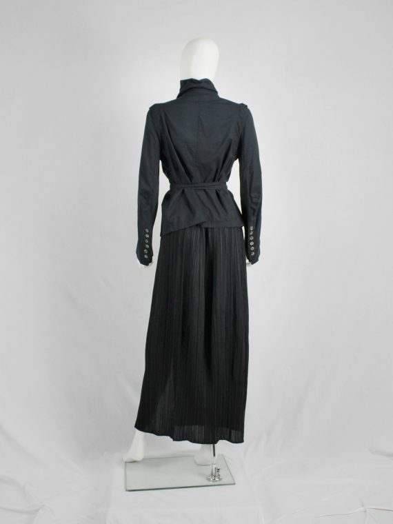 vaniitas vintage Ann Demeulemeester black shirt with standing neckline and a double row of buttons 5032