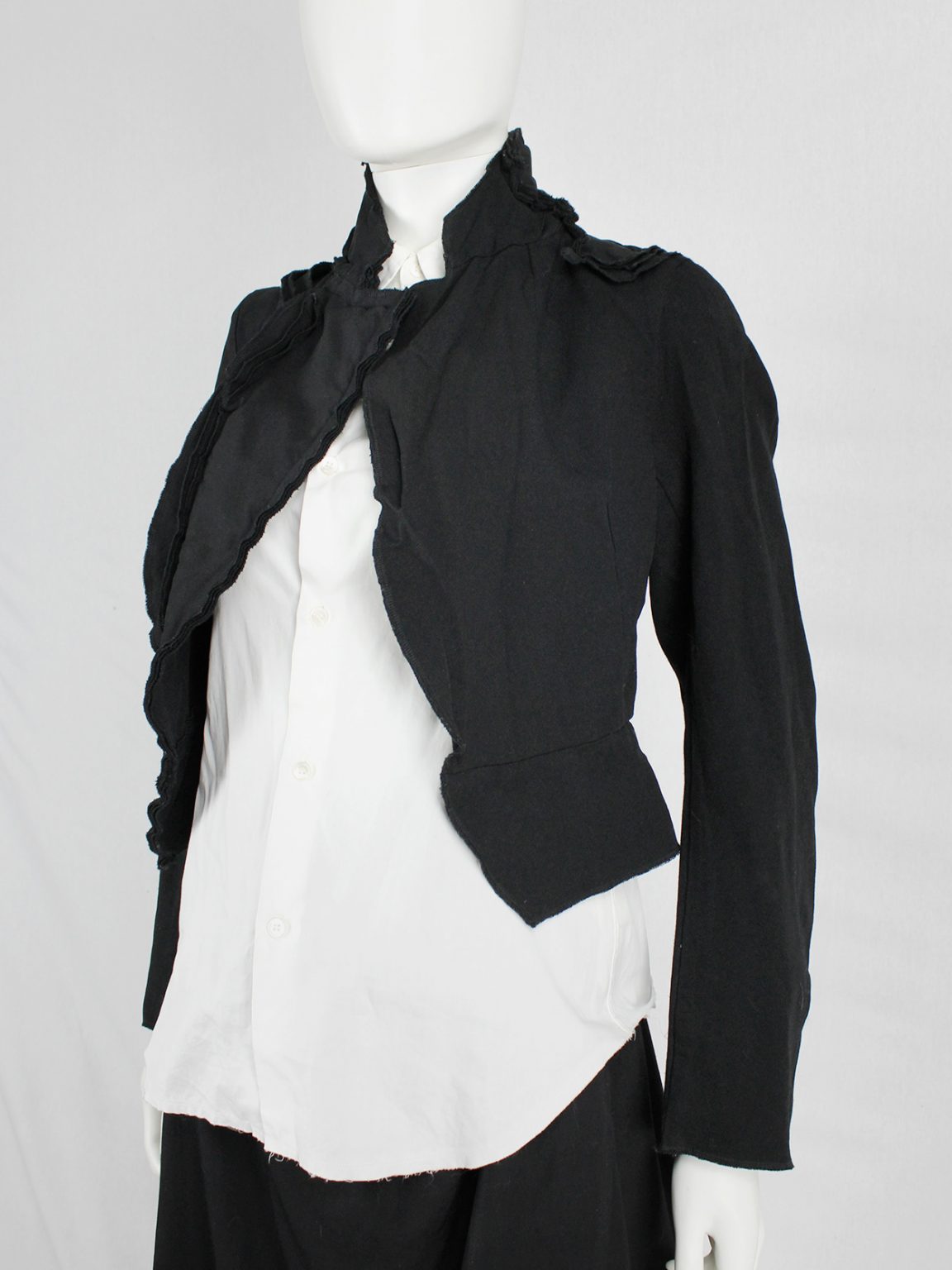 Comme des Garçons black cutaway blazer with triple layered panels — spring 2010