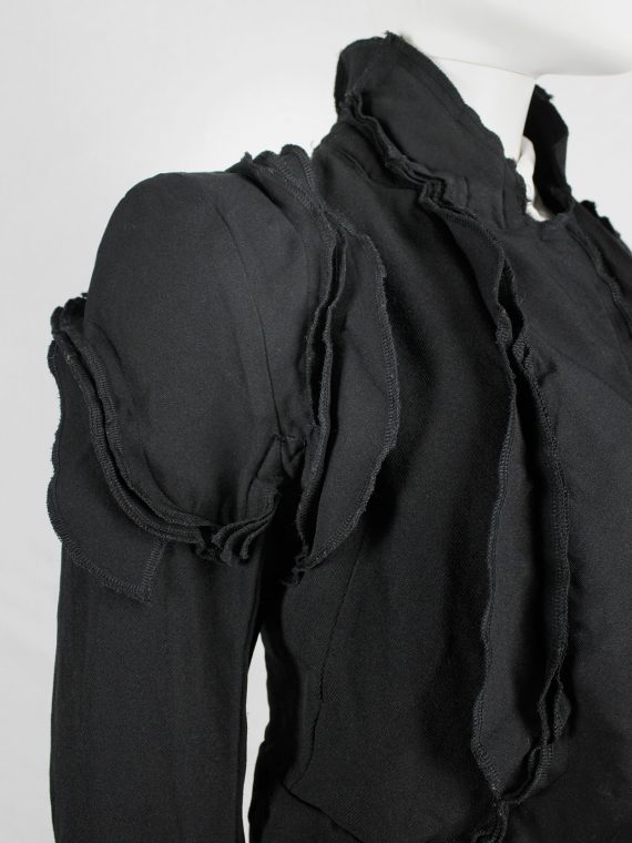 vaniitas vintage Comme des Garcons black cutaway blazer with triple layered panels spring 2010 9300