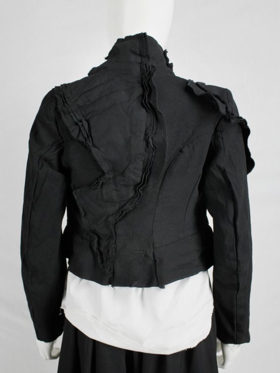 vaniitas vintage Comme des Garcons black cutaway blazer with triple layered panels spring 2010 9303