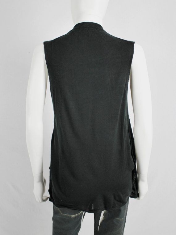 vaniitas vintage Comme des Garcons black knit top with long drooping strips spring 2015 3990