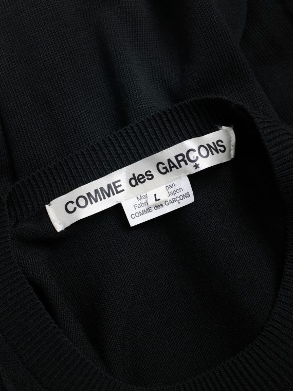 vaniitas vintage Comme des Garcons black knit top with long drooping strips spring 2015 4011