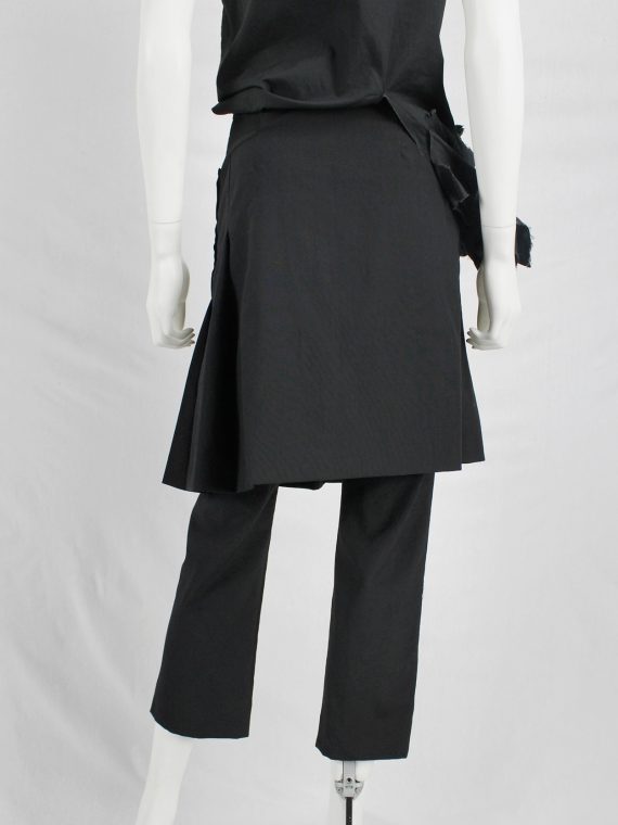 vaniitas vintage Comme des Garçons tricot black trousers with overlapping pleated skirt AD 1999 9733
