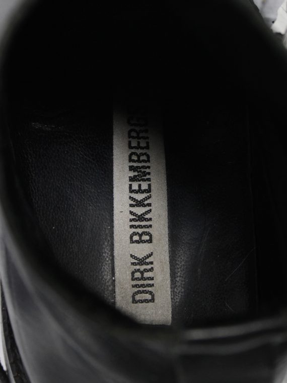 vaniitas vintage Dirk Bikkembergs black boots with flap and laces through the soles 1990s 90s 0646