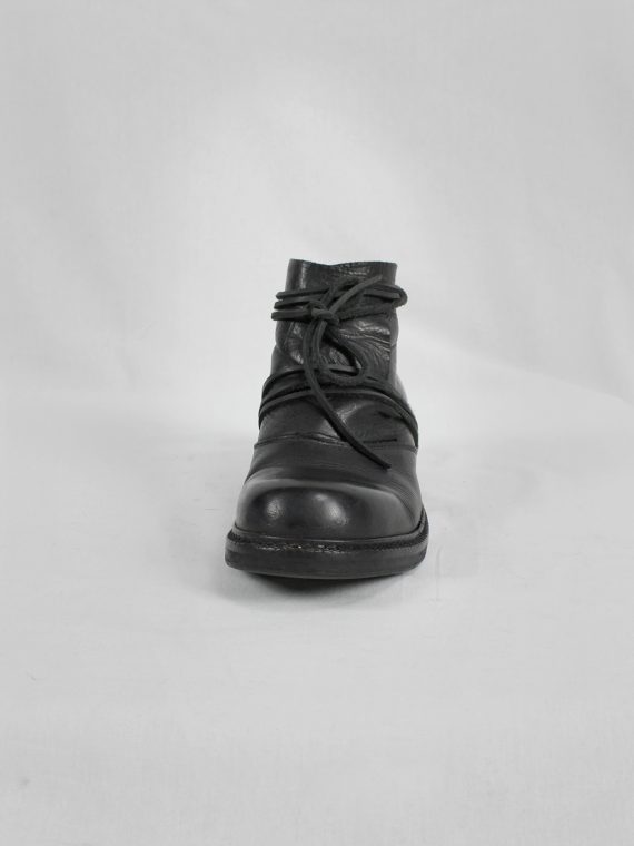 vaniitas vintage Dirk Bikkembergs black boots with flap and laces through the soles 1990s 90s 8063