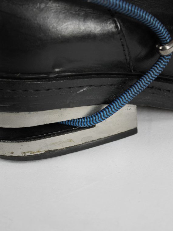 vaniitas vintage Dirk Bikkembergs black mountaineering boots with blue elastic 1990s 90s archive 7659
