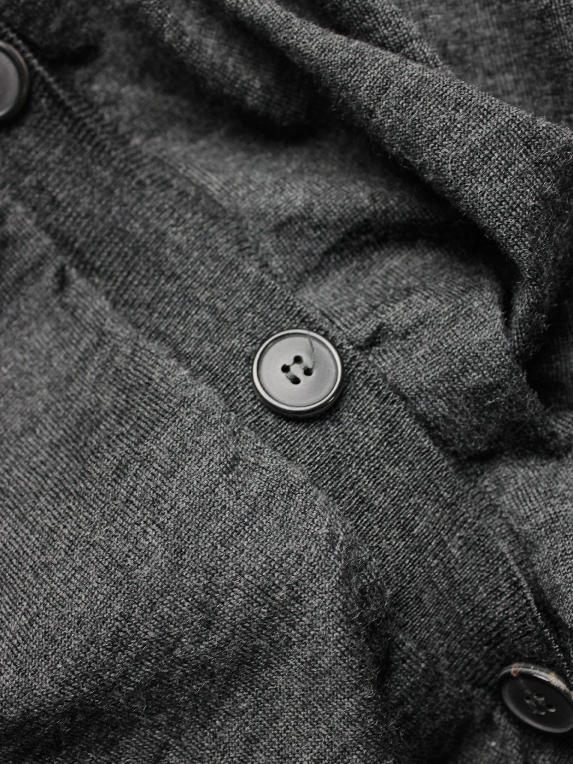 Maison Martin Margiela grey front draped cardigan with extra long sleeves — fall 2010
