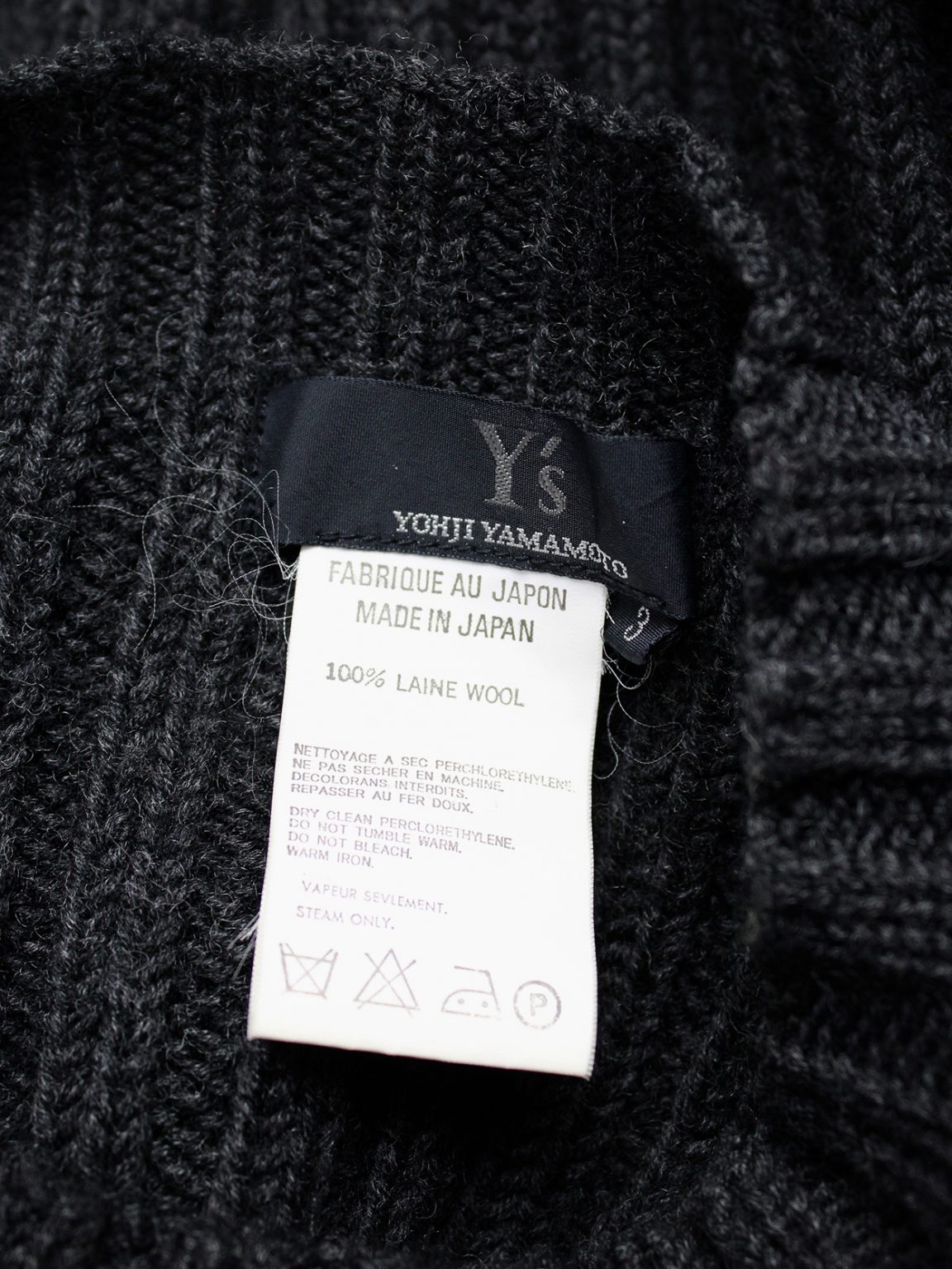 Y's Yohji Yamamoto dark grey jumper with bubble sleeves