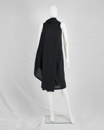 Ann Demeulemeester black asymmetric wrap dress