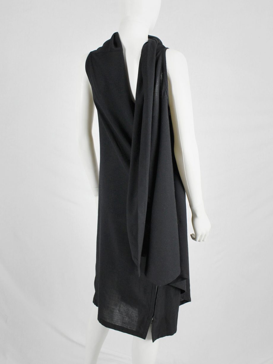 vaniitas vintage Ann Demeulemeester black asymmetric wrap dress 1408