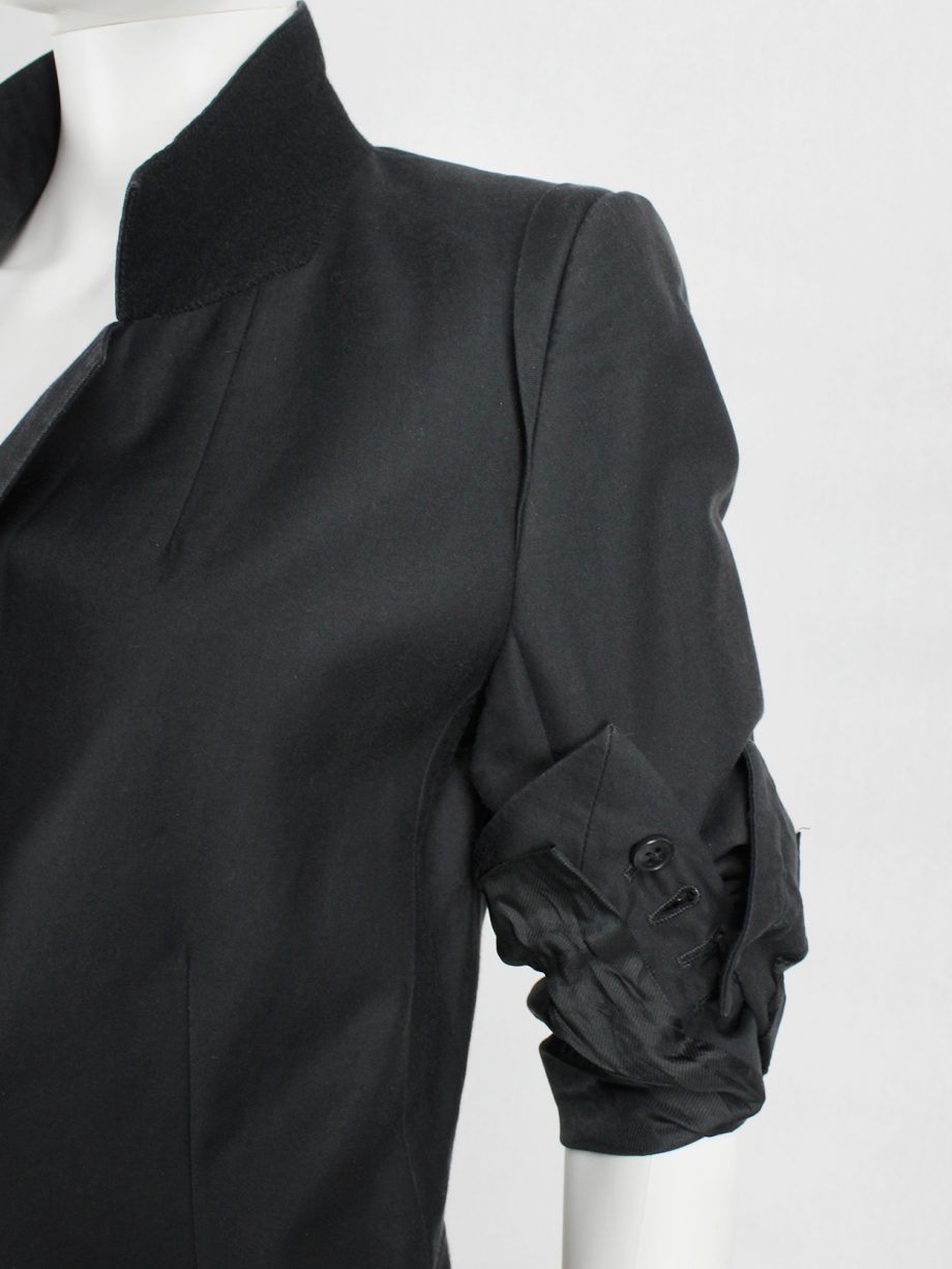 vaniitas vintage Ann Demeulemeester black blazer with rolled-up sleeves 2294