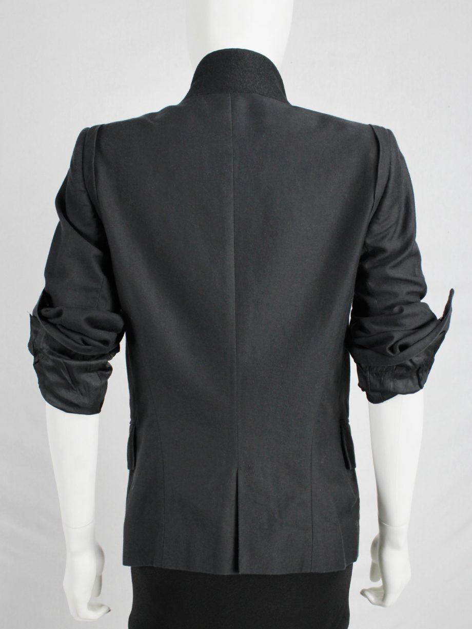 vaniitas vintage Ann Demeulemeester black blazer with rolled-up sleeves 2325