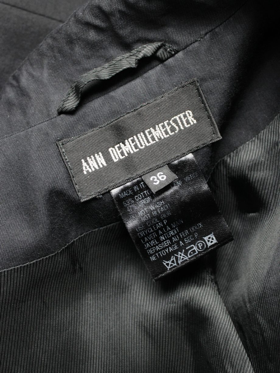 vaniitas vintage Ann Demeulemeester black blazer with rolled-up sleeves 2339