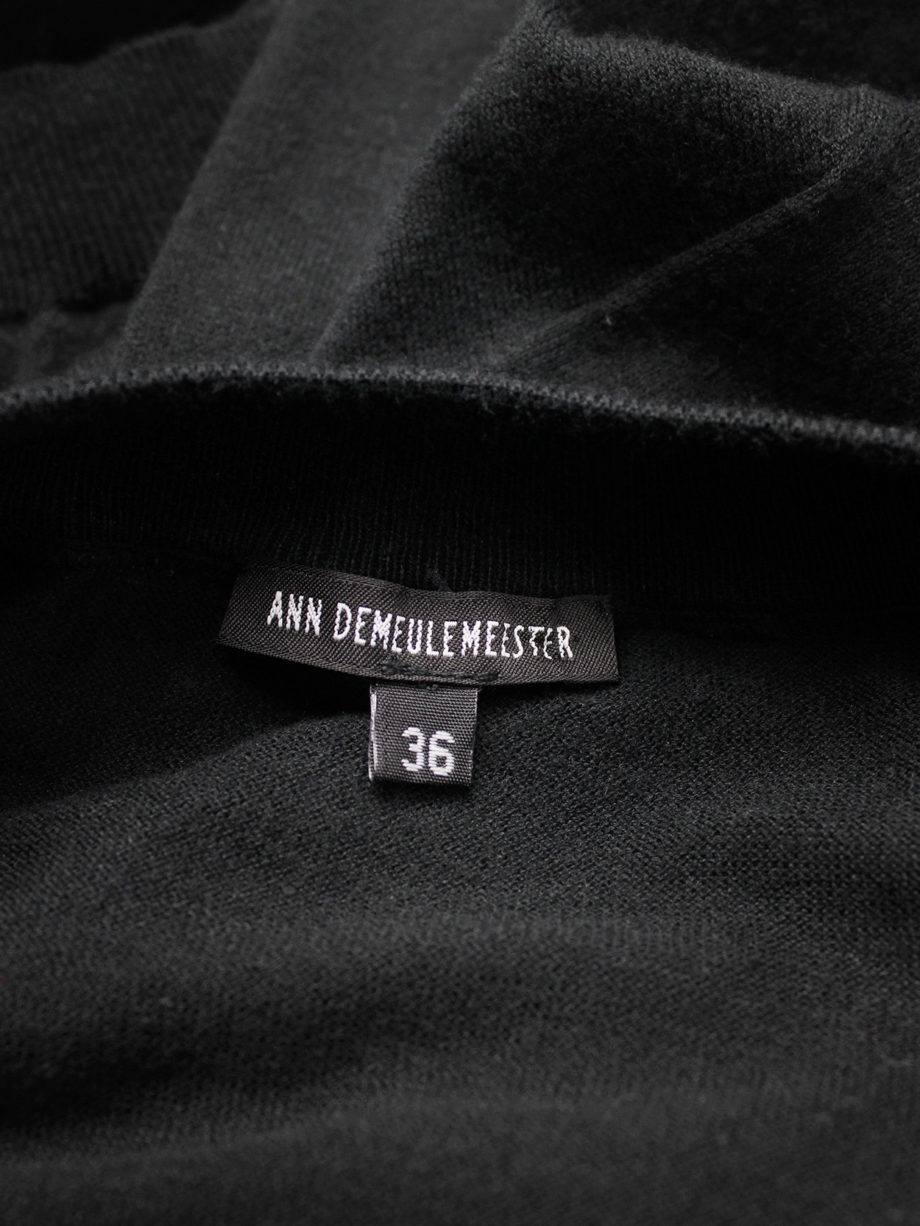 vaniitas vintage Ann Demeulemeester black jumper with sheer embroidered hem 0901