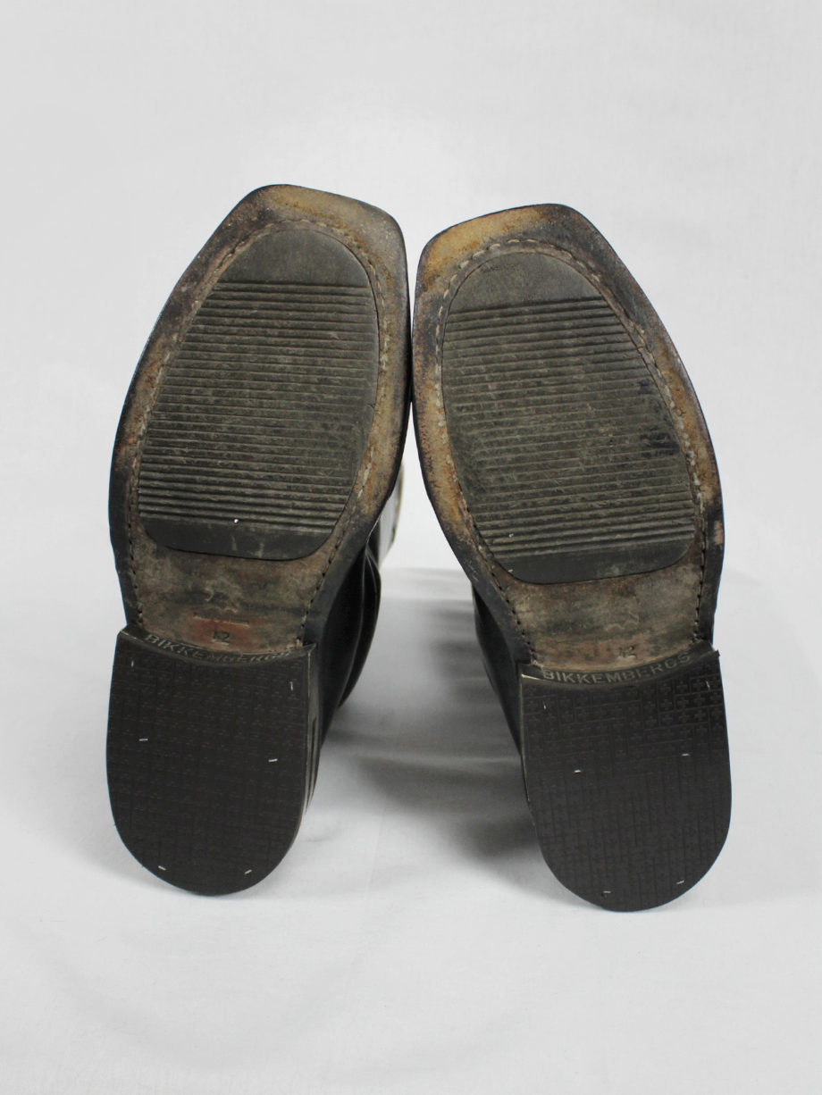 vaniitas vintage Dirk Bikkembergs black tall boots with metal heel and metal pulls 1990s 90s archive 5180