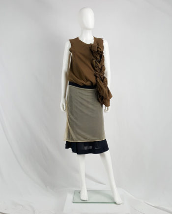 Maison Martin Margiela black inside out skirt with beige lining — fall 2006
