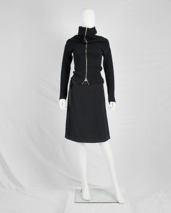 Maison Martin Margiela black skirt with torn silk trim — spring 2006
