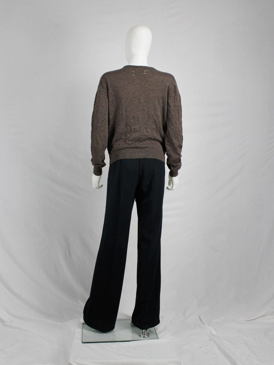 Maison Martin Margiela brown cardigan with permanent wrinkles — spring ...