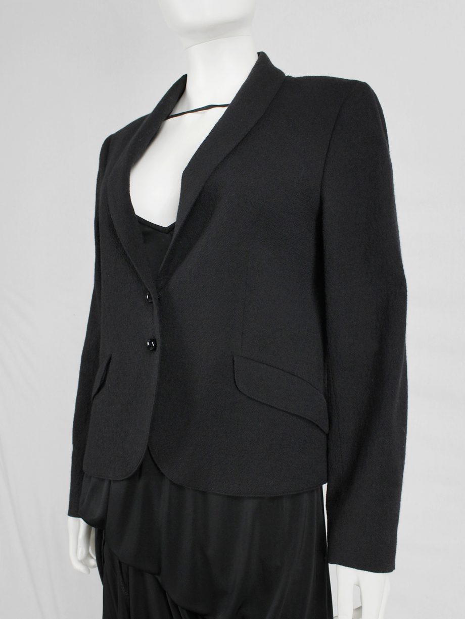 vaniitas vintage Maison Martin Margiela replica black tailored jacket of a ladies suit 9048