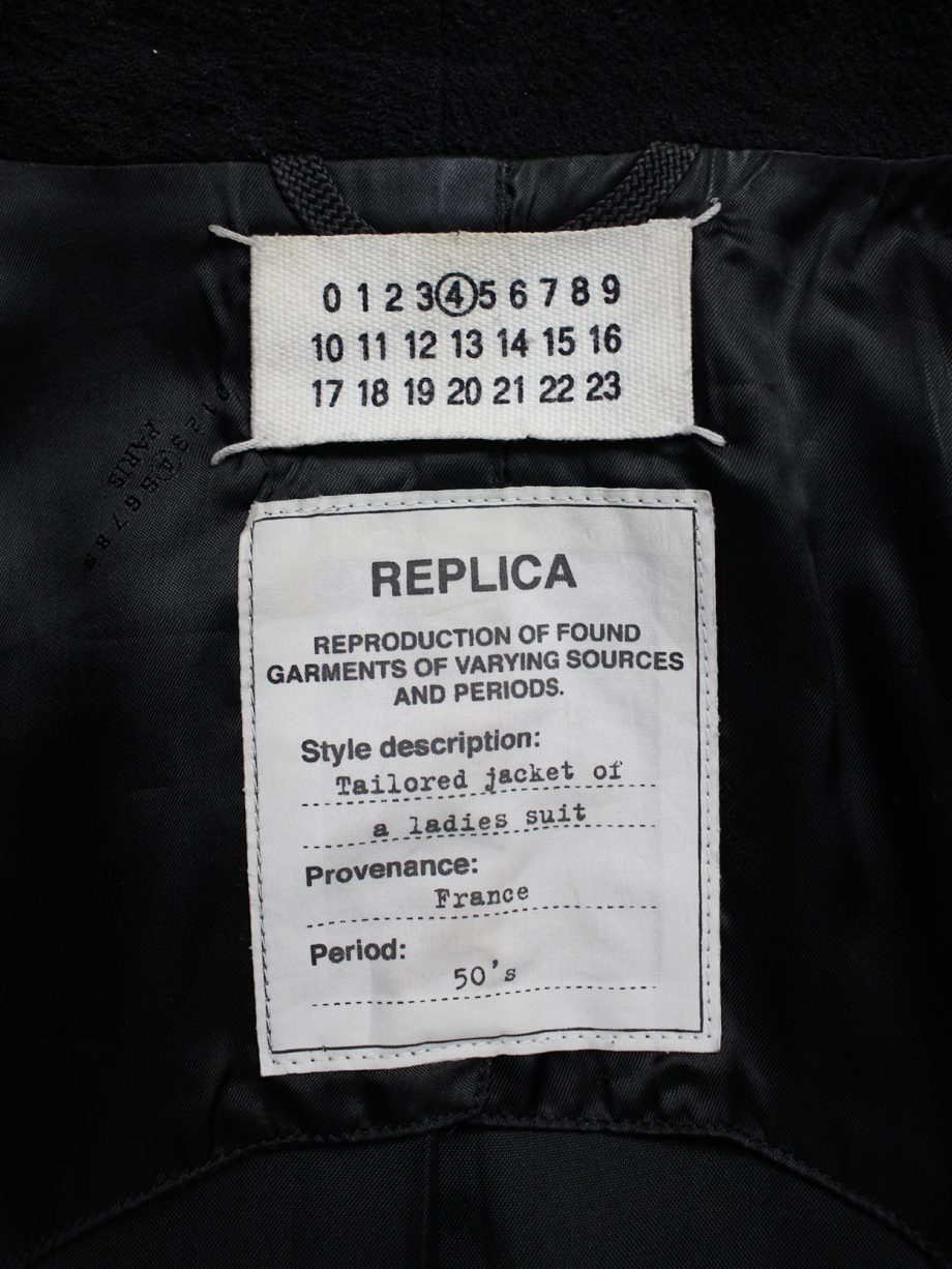 vaniitas vintage Maison Martin Margiela replica black tailored jacket of a ladies suit 9086