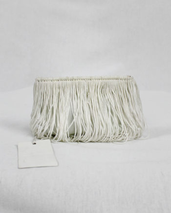 Maison Martin Margiela white coin pouch covered in fringes — fall 2008