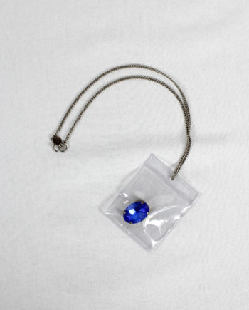 Maison Martin Margiela 6 necklace with blue gemstone in plastic bag — spring 2007