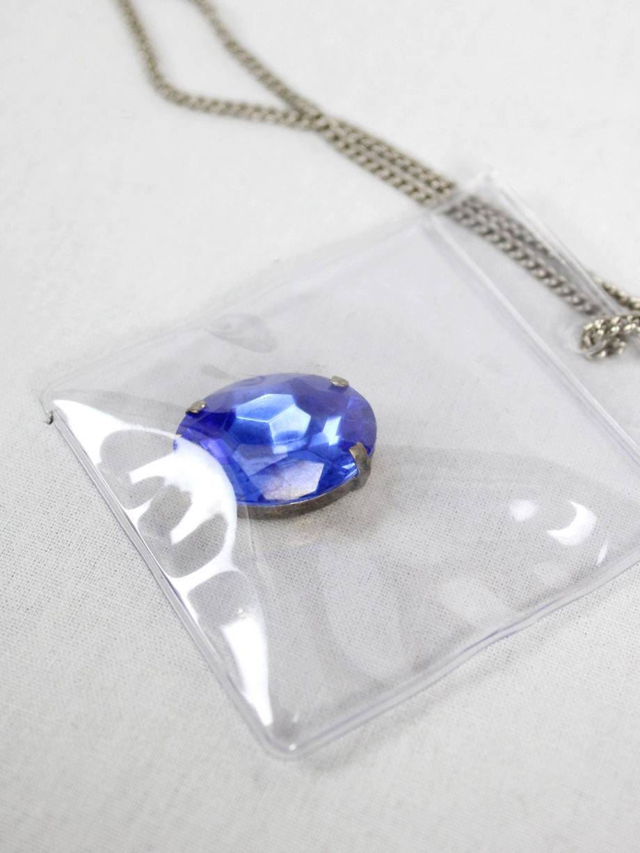 vaniitas vintage Margiela MM6 necklace with blue gemstone in plastic bag spring 2007 4733