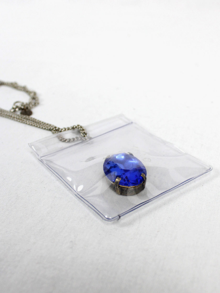 vaniitas vintage Margiela MM6 necklace with blue gemstone in plastic bag spring 2007 4749