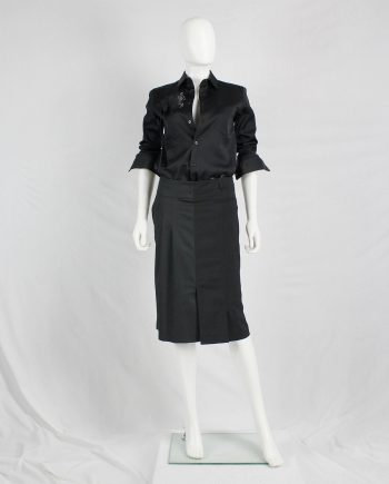 A.F. Vandevorst black skirt made of two different skirts — spring 2008