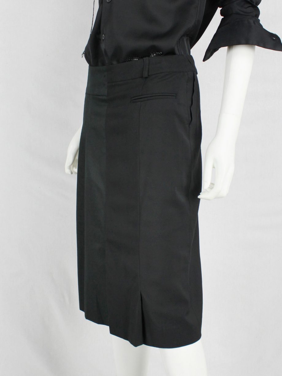 vaniitas vintage af Vandevorst black skirt made of two different skirts spring 2008 2195