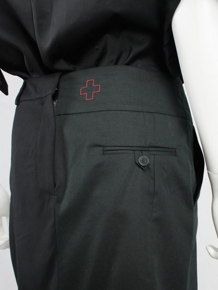 vaniitas vintage af Vandevorst black skirt made of two different skirts spring 2008 2227
