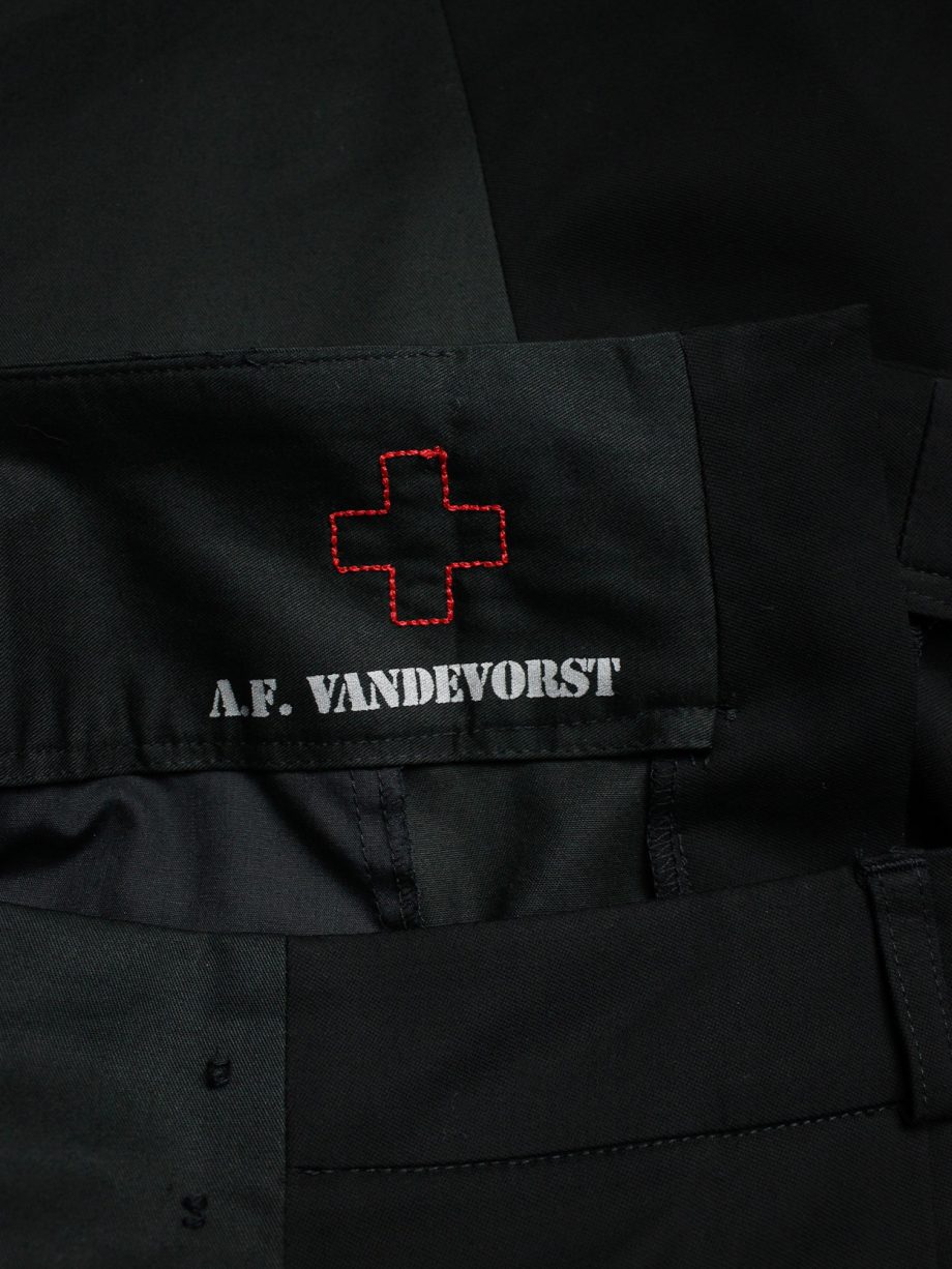 vaniitas vintage af Vandevorst black skirt made of two different skirts spring 2008 2249