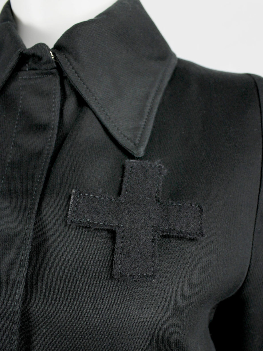 vaniitas A.F. Vandevorst black jacket with removable velcro cross 5921