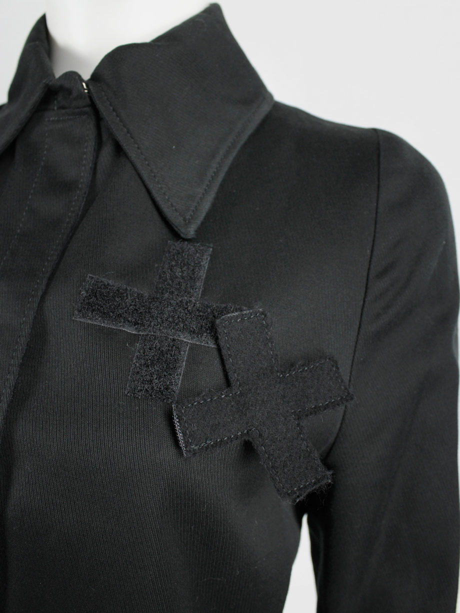 vaniitas A.F. Vandevorst black jacket with removable velcro cross 5931