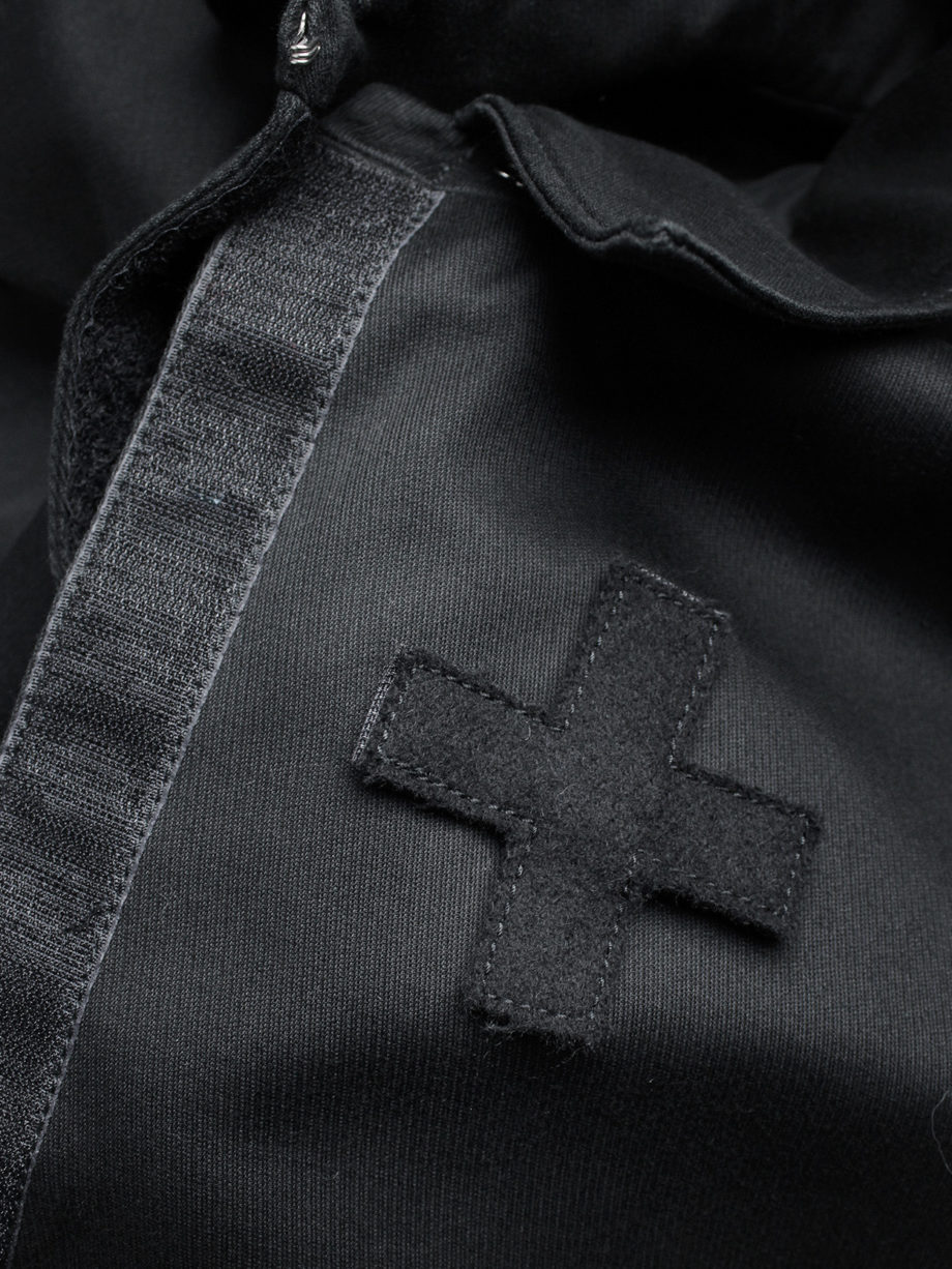 vaniitas A.F. Vandevorst black jacket with removable velcro cross 6006