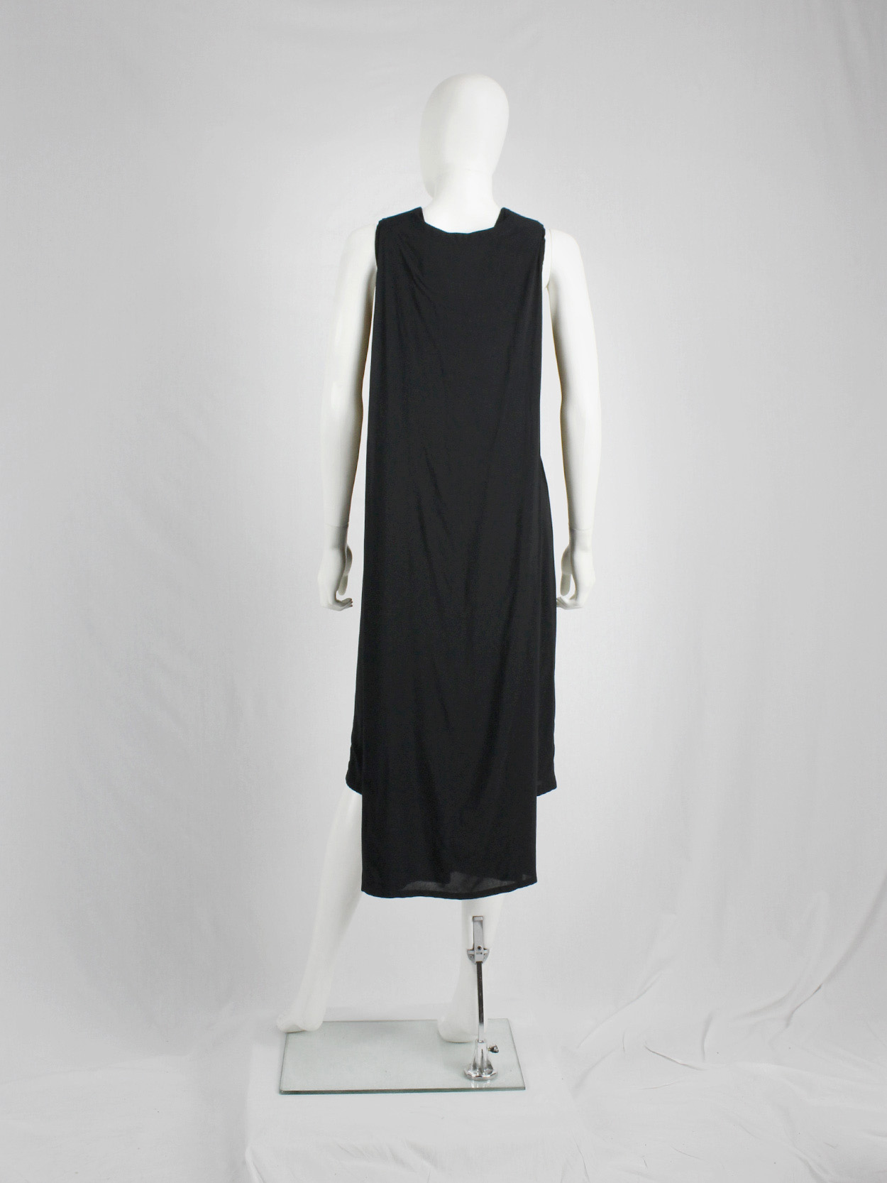 Ann Demeulemeester black dress with cape — spring 2013 - V A N II T A S