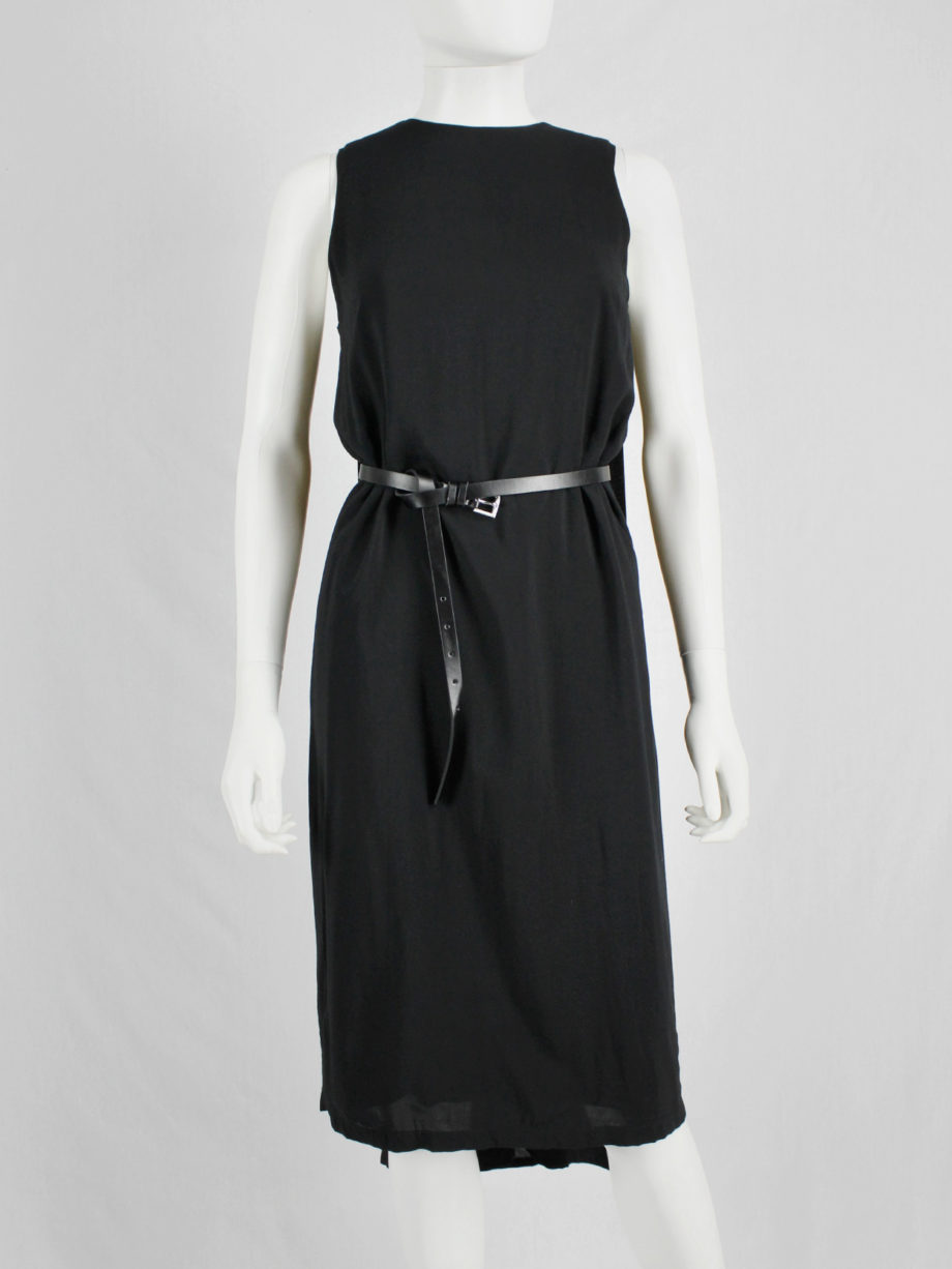 vaniitas Ann Demeulemeester black dress with cape — spring 2013 6088