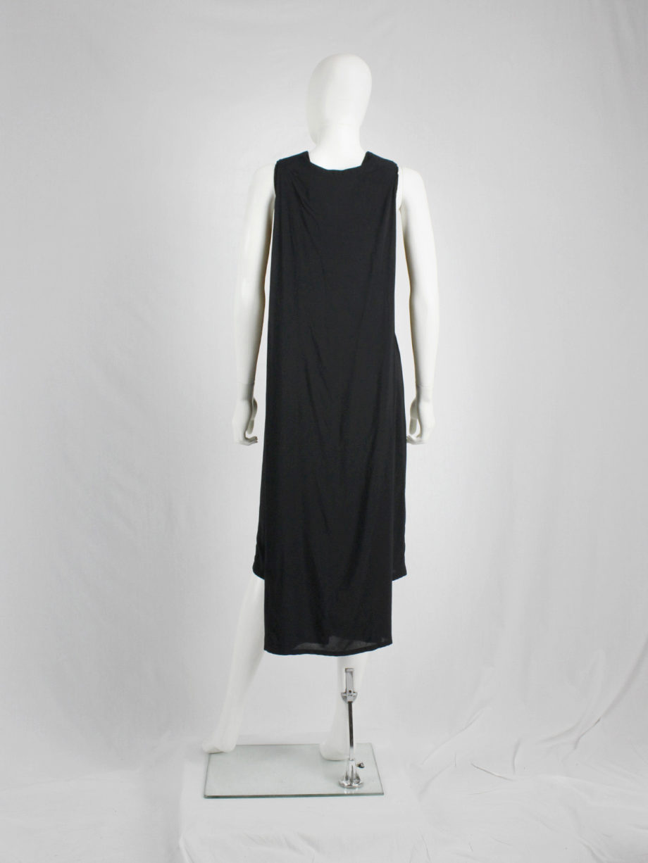 vaniitas Ann Demeulemeester black dress with cape — spring 2013 6176