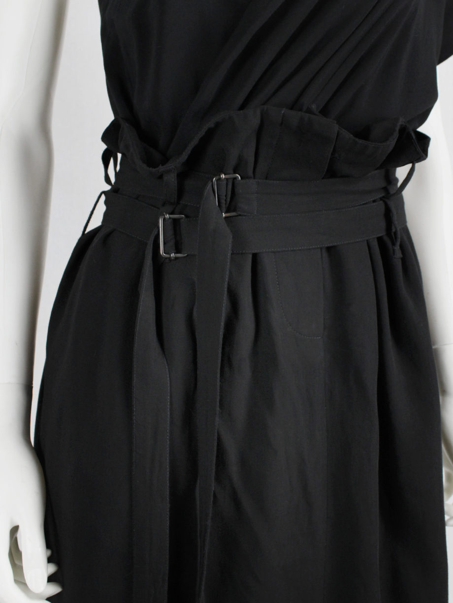 vaniitas Ann Demeulemeester black skirt with two belt straps spring 2003 6783