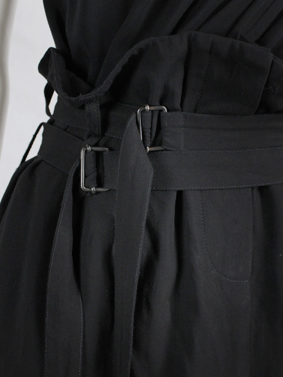 vaniitas Ann Demeulemeester black skirt with two belt straps spring 2003 6788
