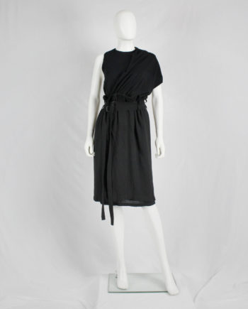 Ann Demeulemeester black skirt with two belt straps — spring 2003
