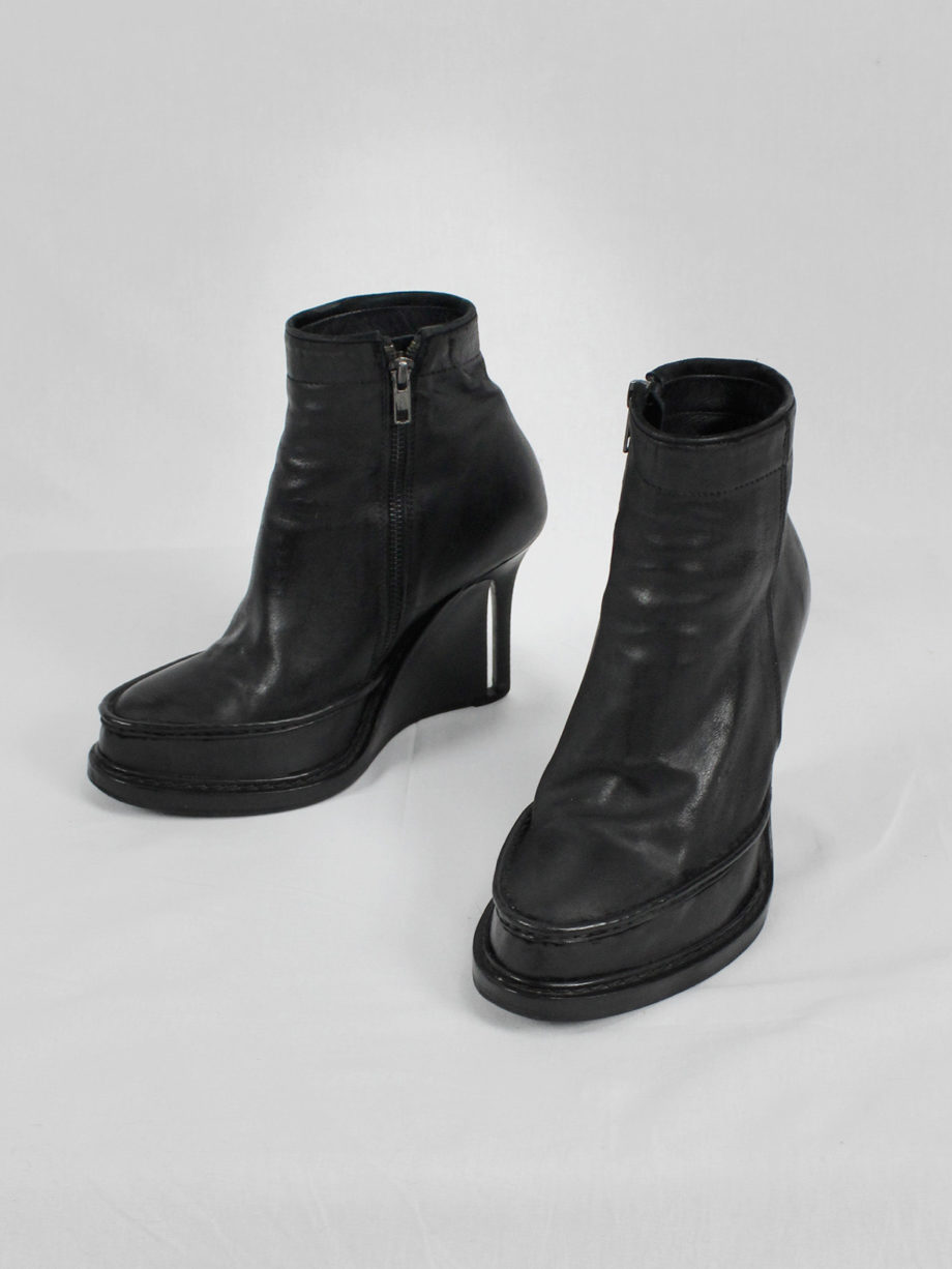 vaniitas Ann Demeulemeester black slit wedge boots fall 2010 6262